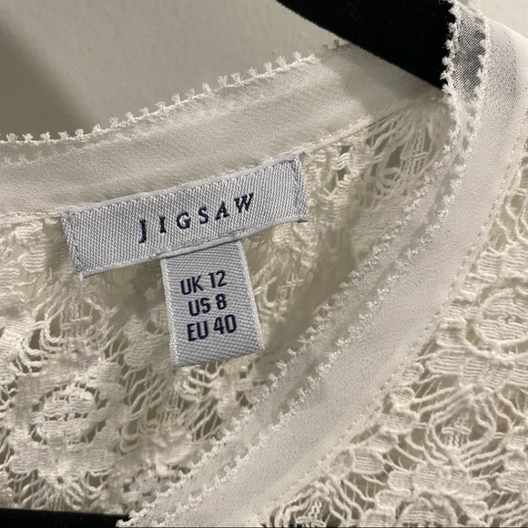 Jigsaw cream lace short sleeve blouse size 8 - Picture 2 of 7